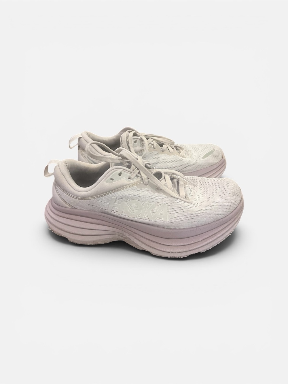 HOKA Bondi 8 Lilac Marble Elderberry Running Sneakers -Size 8.5